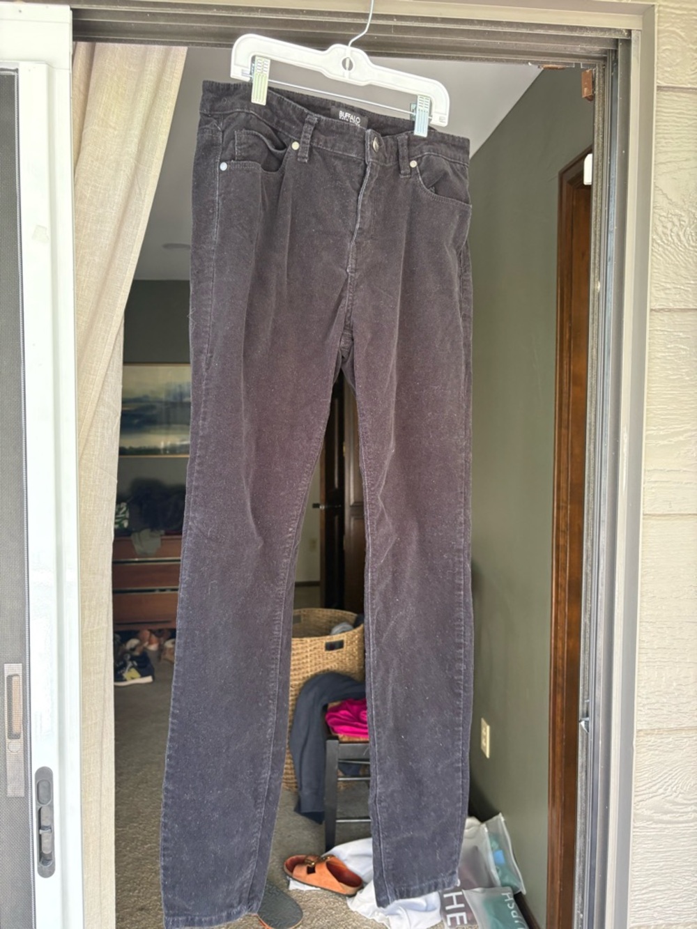 Buffalo David Bitton Men's Black Straight Corduroy Jeans